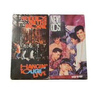Vintage Lot Of 2 New Kids On The Block VHS Tapes Hangin Tough Live Step By Step